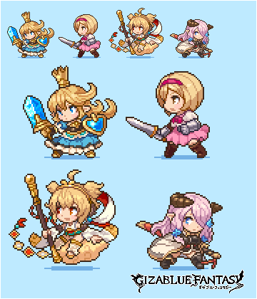 djeeta, narmaya, andira, fighter, and charlotta (granblue fantasy) drawn by shirosu