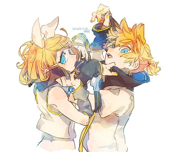 kagamine rin and kagamine len (vocaloid) drawn by 8'108