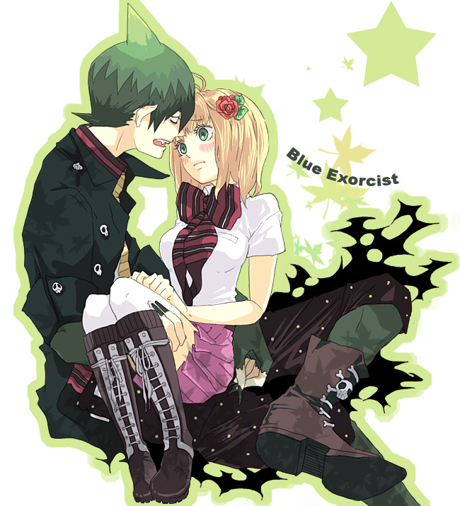 moriyama shiemi and amaimon (ao no exorcist) drawn by xenon_1005