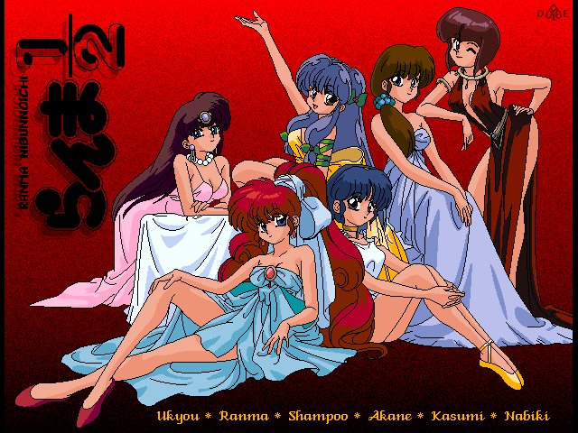 ranma-chan, shampoo, tendou akane, tendou nabiki, kuonji ukyou, and 1 more (ranma 1/2 and 1 more)