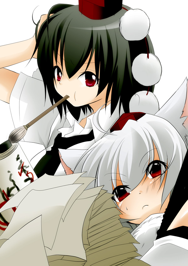 shameimaru aya and inubashiri momiji (touhou) drawn by aoro