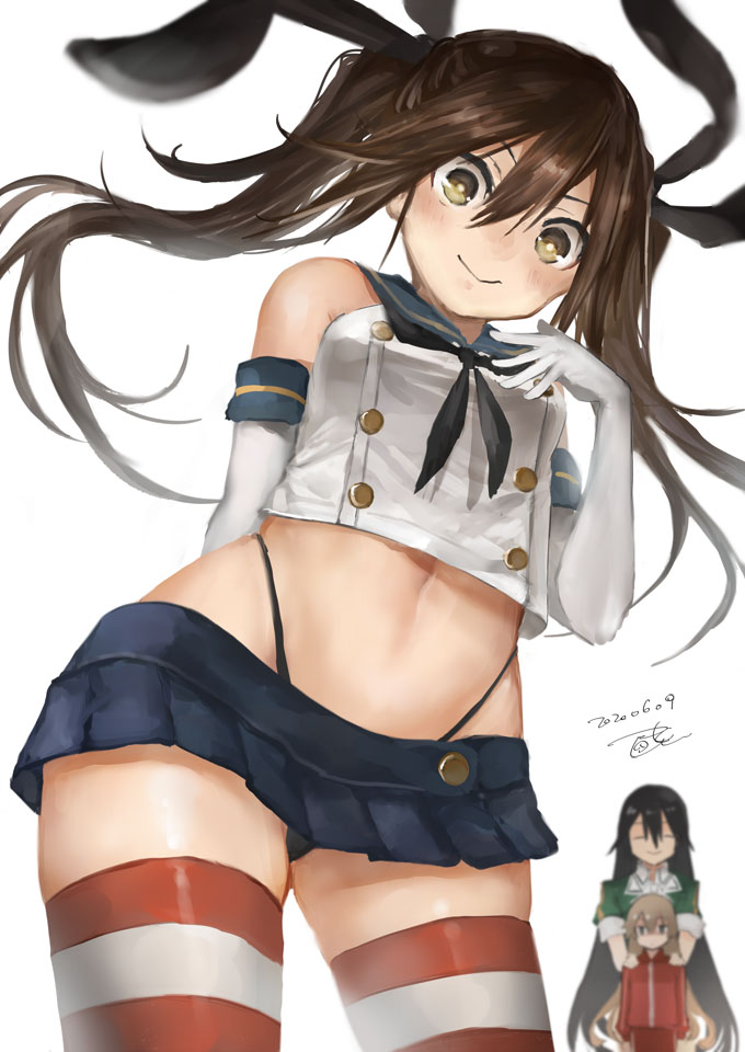 shimakaze, tone, chikuma, tone kai ni, and chikuma kai ni (kantai collection) drawn by toka_(marchlizard)