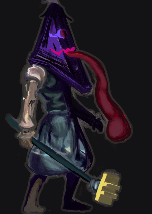 tatara kogasa and pyramid head (touhou and 2 more) drawn by dango_ya