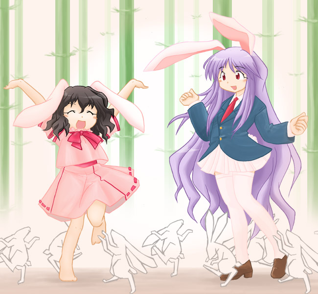 reisen udongein inaba and inaba tewi (touhou) drawn by e_saiba