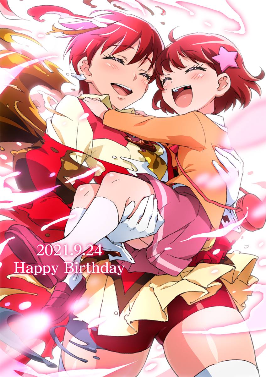 kenjou akira, cure chocolat, and kenjou miku (precure and 1 more) drawn by mucha_(muchakai)
