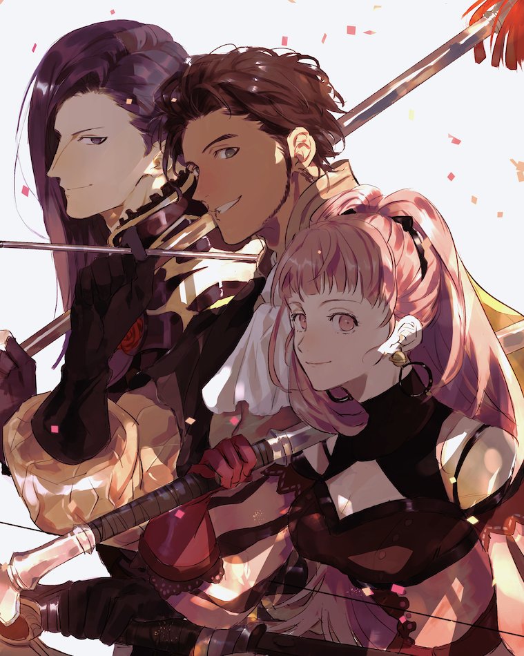hilda valentine goneril, claude von riegan, and lorenz hellman gloucester (fire emblem and 1 more) drawn by rschclg