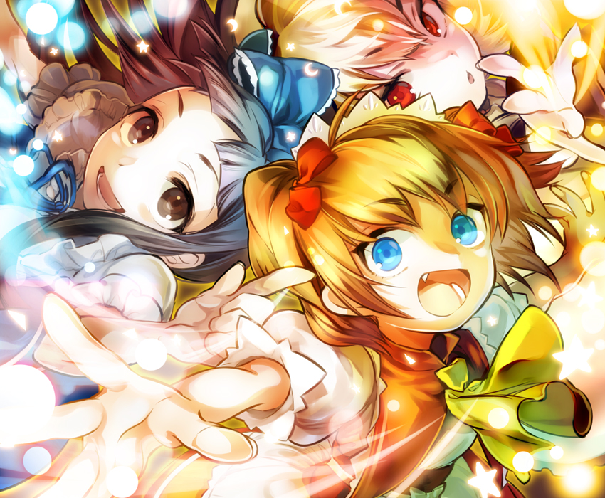 star sapphire, luna child, and sunny milk (touhou) drawn by yukizen