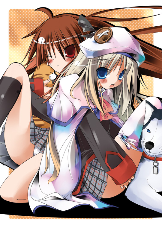 noumi kudryavka, natsume rin, and strelka (little busters!) drawn by yamaguchi_shinnosuke