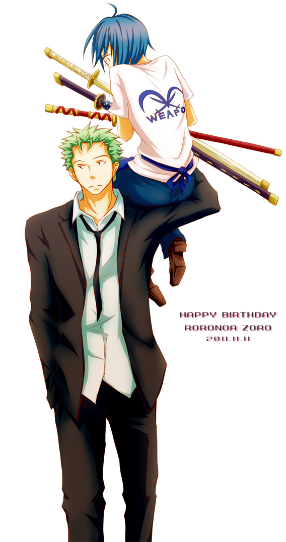 roronoa zoro and tashigi (one piece) drawn by kigisu