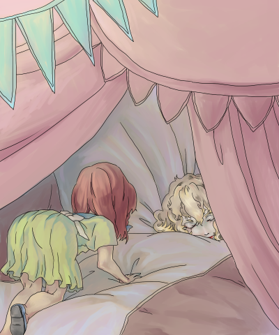 flandre scarlet and hong meiling (touhou) drawn by mago_(gengennikoniko)