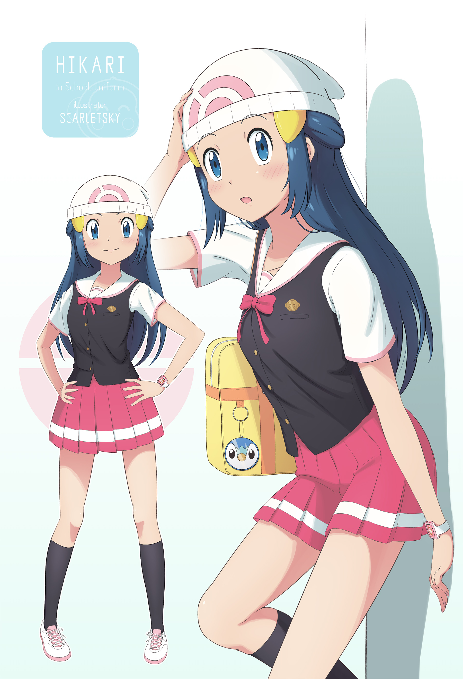 dawn and piplup (pokemon and 2 more) drawn by scarletsky | Danbooru