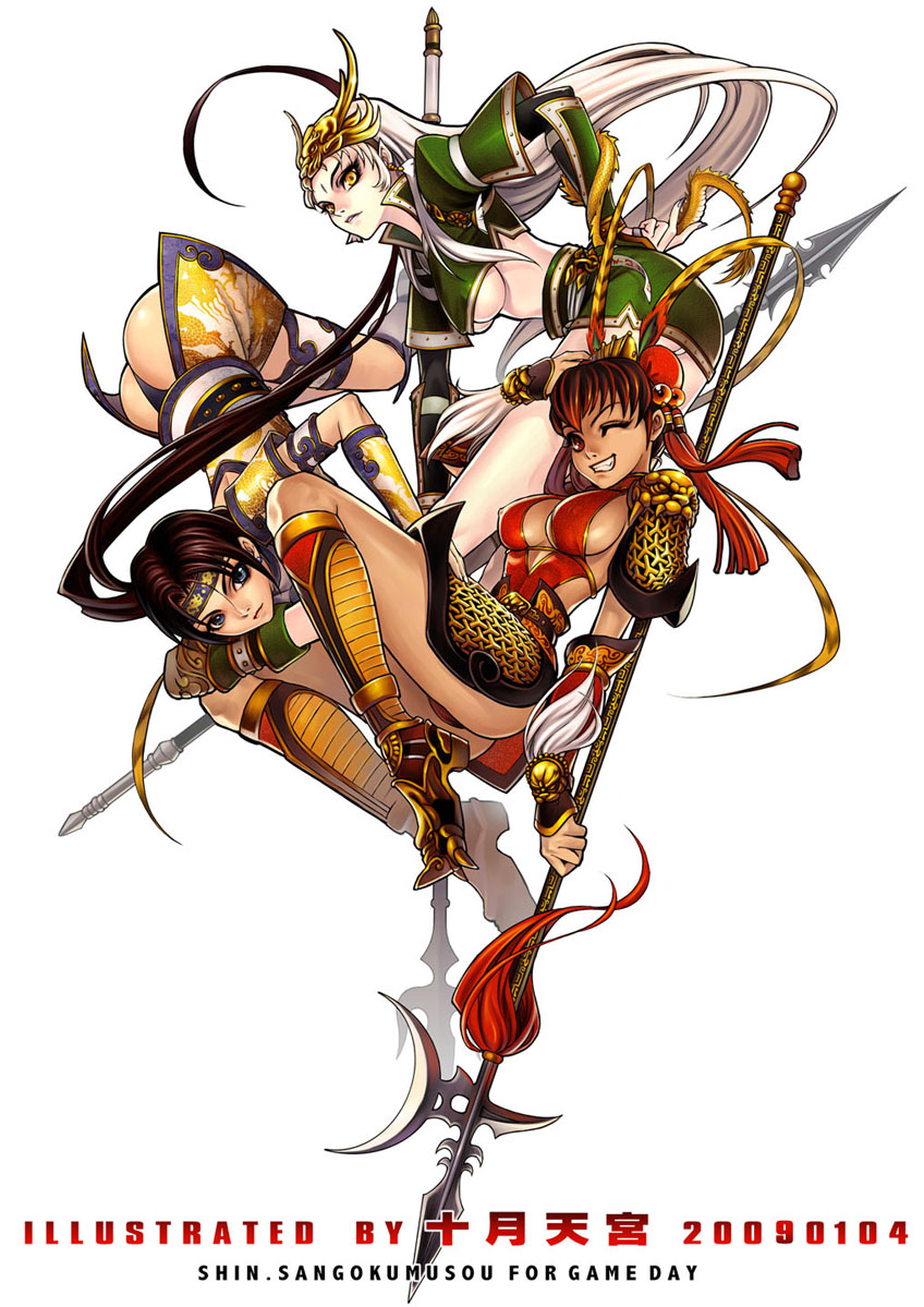 ma chao, lu bu, and zhao yun (shin sangoku musou and 1 more) drawn by shiyue_tiangong