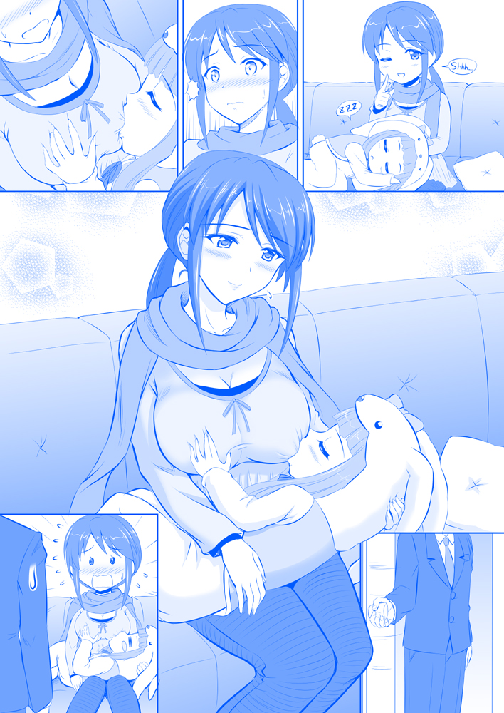 producer, ichihara nina, and mifune miyu (idolmaster and 1 more) drawn by kishi_nisen