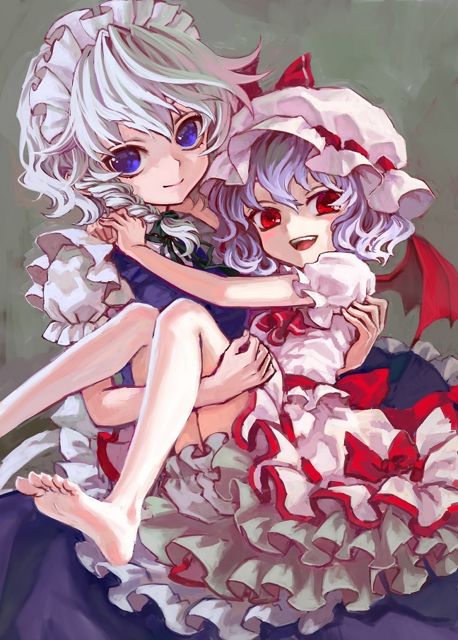 remilia scarlet and izayoi sakuya (touhou) drawn by ama-tou
