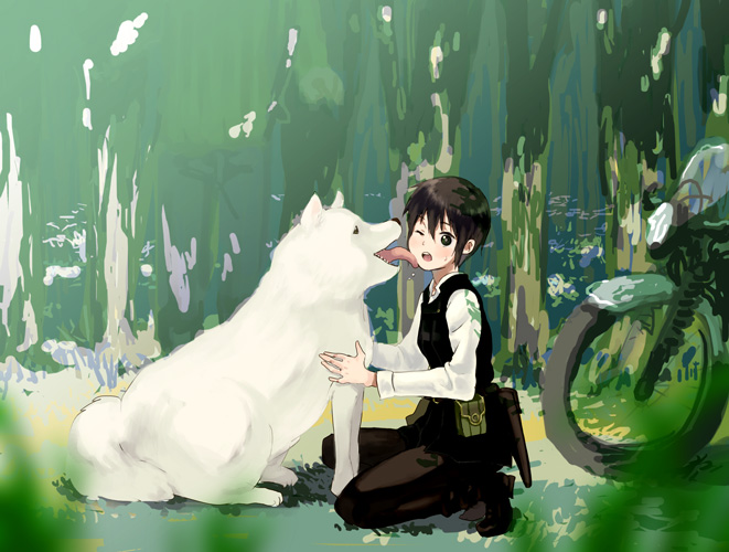 kino, hermes, and riku (kino no tabi) drawn by mii_(kuroneko)