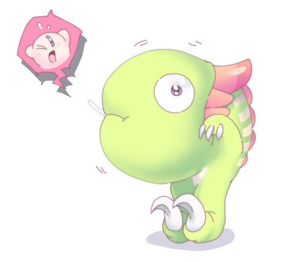 kirby and chameleo arm (kirby and 1 more) drawn by yundeyuu