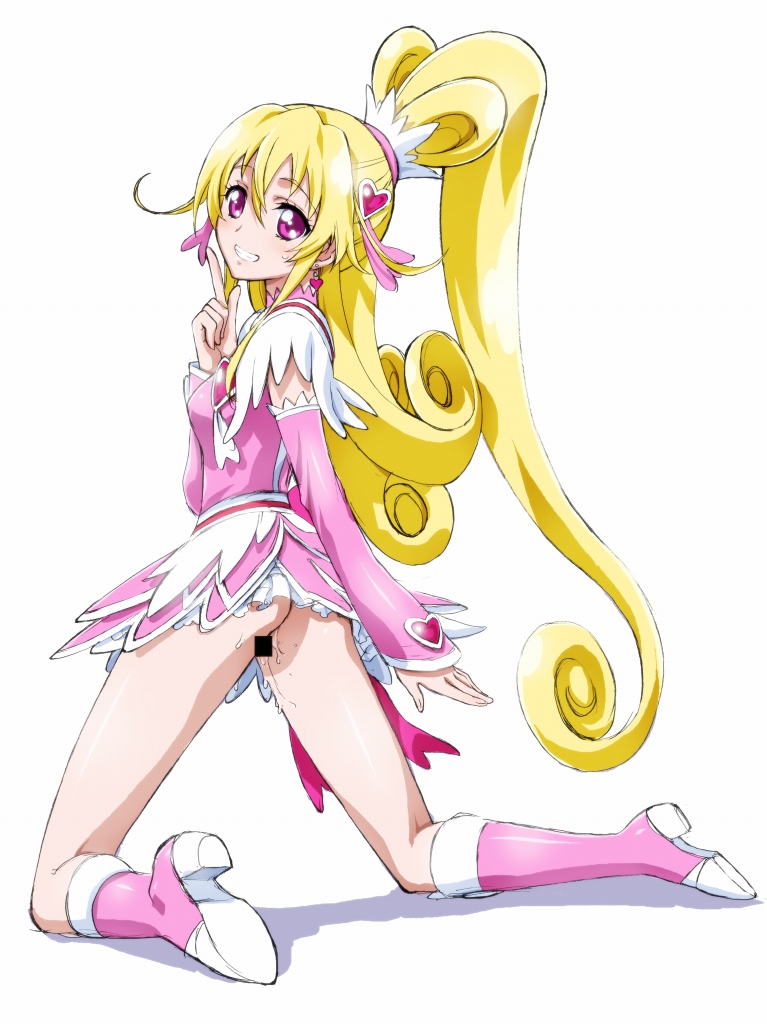 aida mana and cure heart (precure and 1 more) drawn by kaishaku