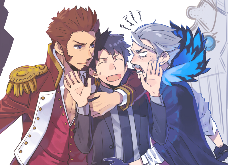 fujimaru ritsuka, napoleon bonaparte, and james moriarty (fate and 1 more) drawn by bigur