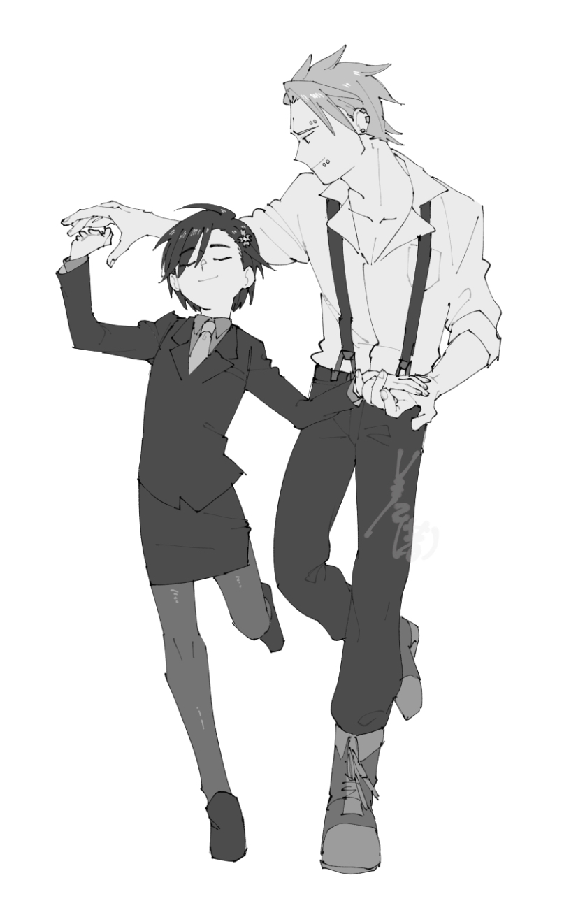 hondoumachi koharu and fukuda tamotsu (id : invaded) drawn by mmm73