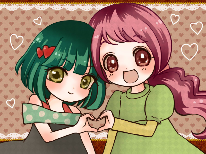 dark precure and hanasaki futaba (precure and 1 more) drawn by sakana_(h-n)