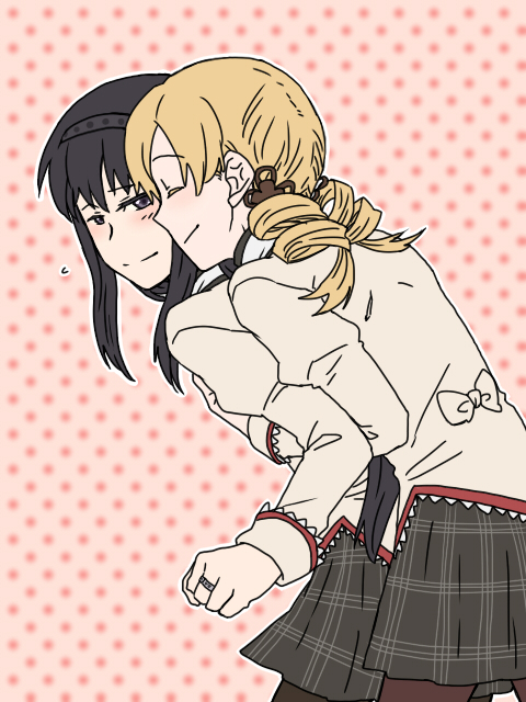akemi homura and tomoe mami (mahou shoujo madoka magica) drawn by torinone