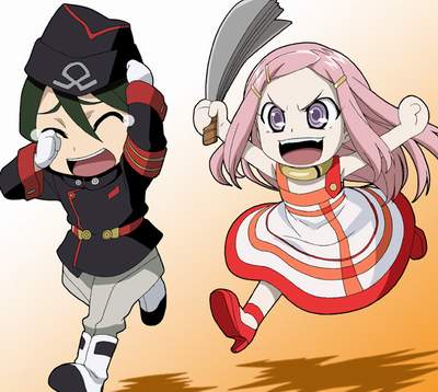 anemone and dominic sorel (eureka seven) drawn by isse