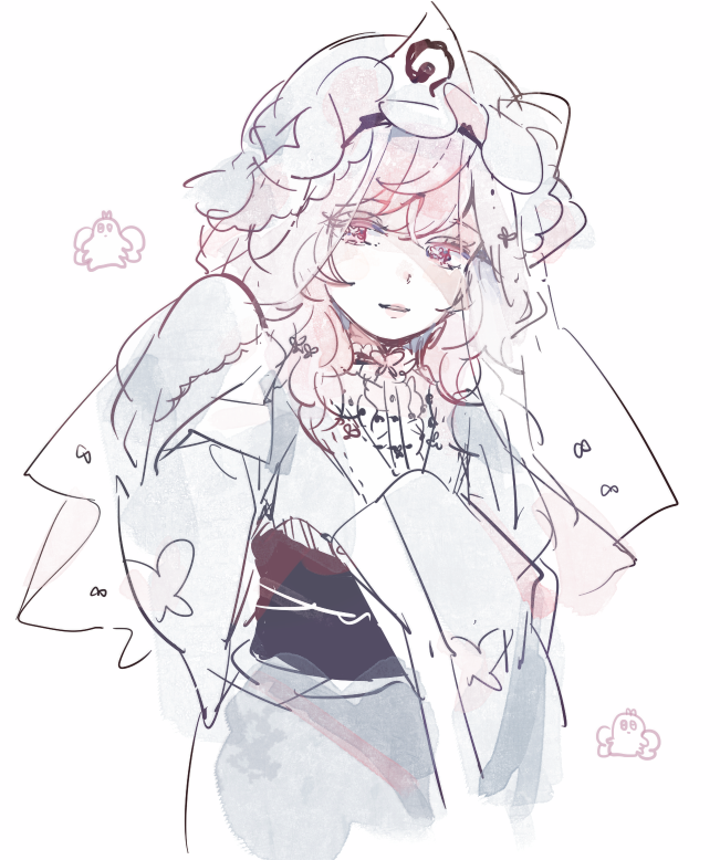 saigyouji yuyuko (touhou) drawn by mozukuzu_(manukedori)