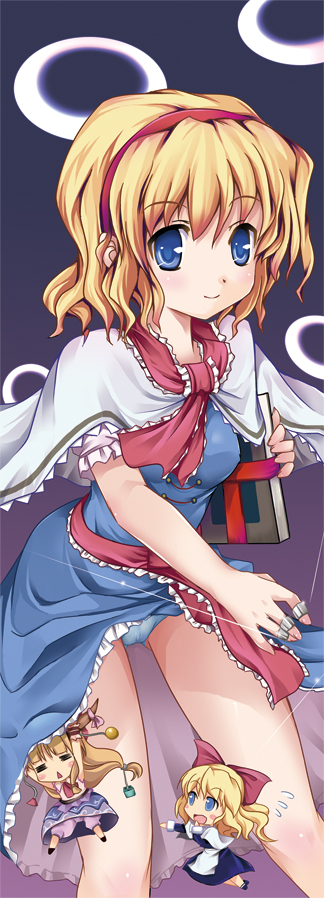 alice margatroid, ibuki suika, and shanghai doll (touhou) drawn by tomusooya