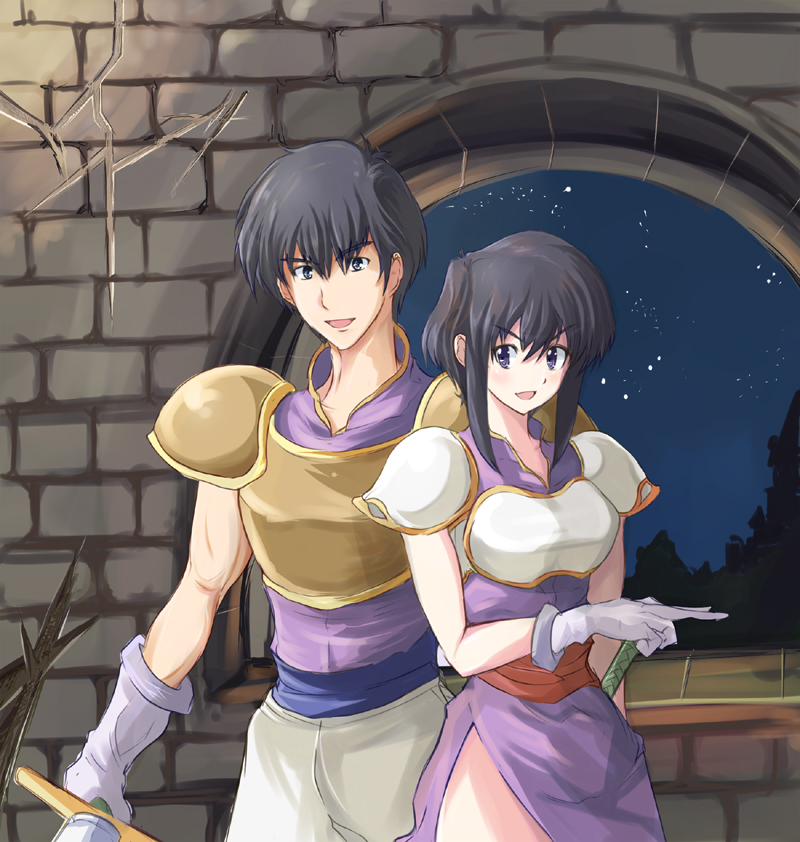larcei and scathach (fire emblem and 1 more) drawn by echizen_(hvcv)