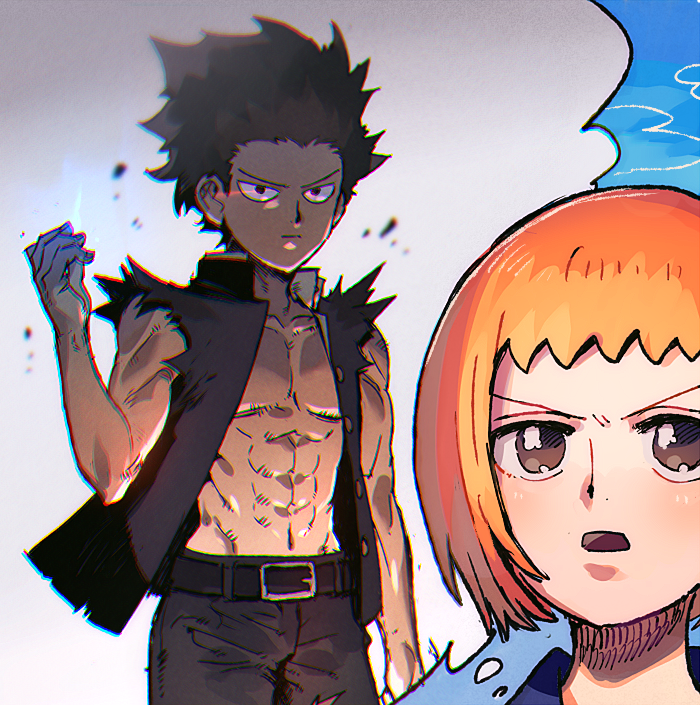 kageyama shigeo and mezato ichi (mob psycho 100) drawn by aoki_(fumomo)
