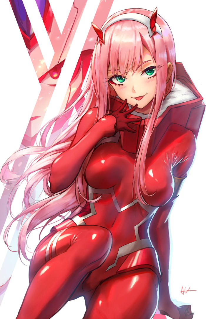 zero two and strelizia (darling in the franxx) drawn by athenawyrm