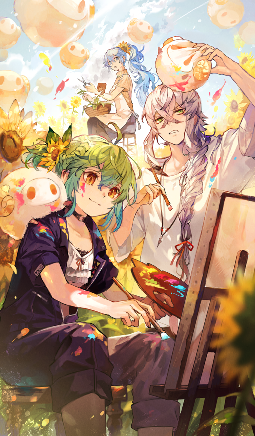orion, apollo, asclepius, paris, and artemis (fate and 1 more) drawn by ozaki_domino