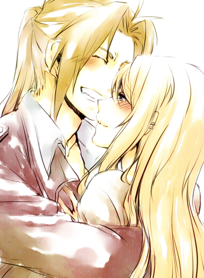 edward elric and winry rockbell (fullmetal alchemist) drawn by yoshiyasu