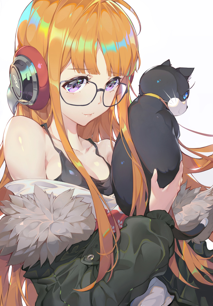 sakura futaba and morgana (persona and 1 more) drawn by calder