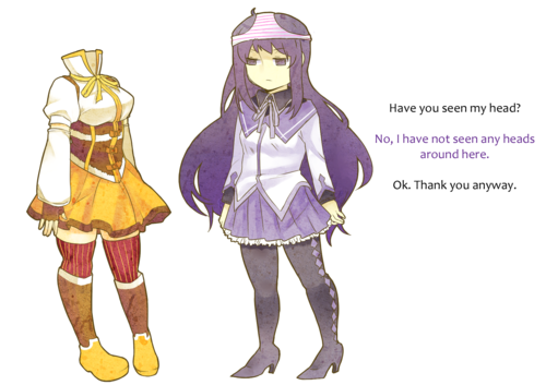 akemi homura and tomoe mami (mahou shoujo madoka magica and 1 more) drawn by goldfishu
