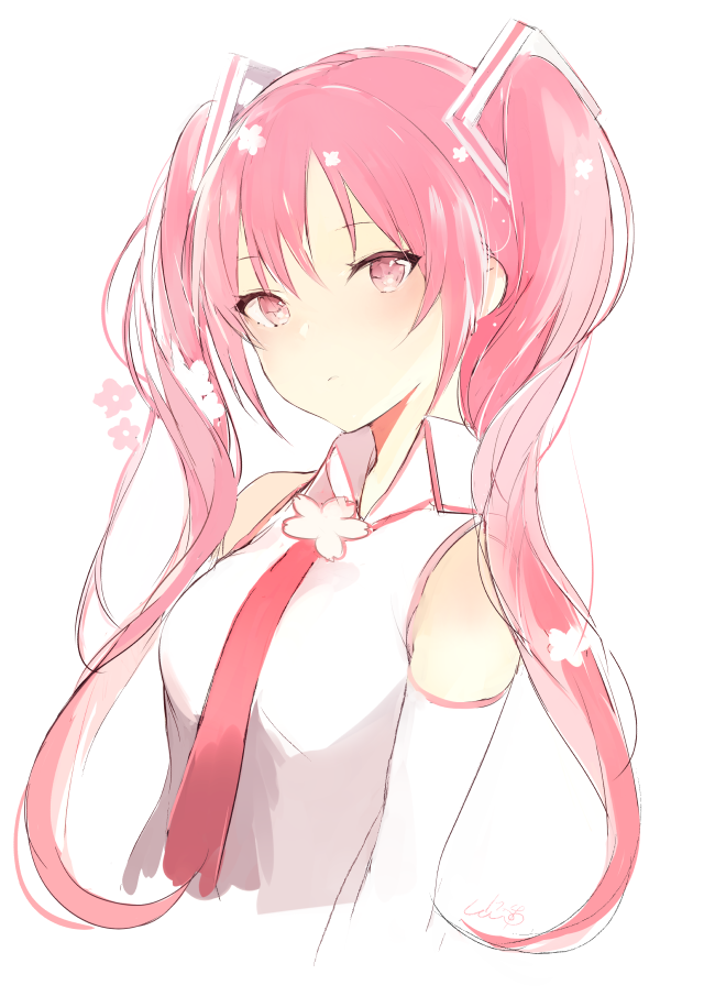 hatsune miku and sakura miku (vocaloid) drawn by lpip