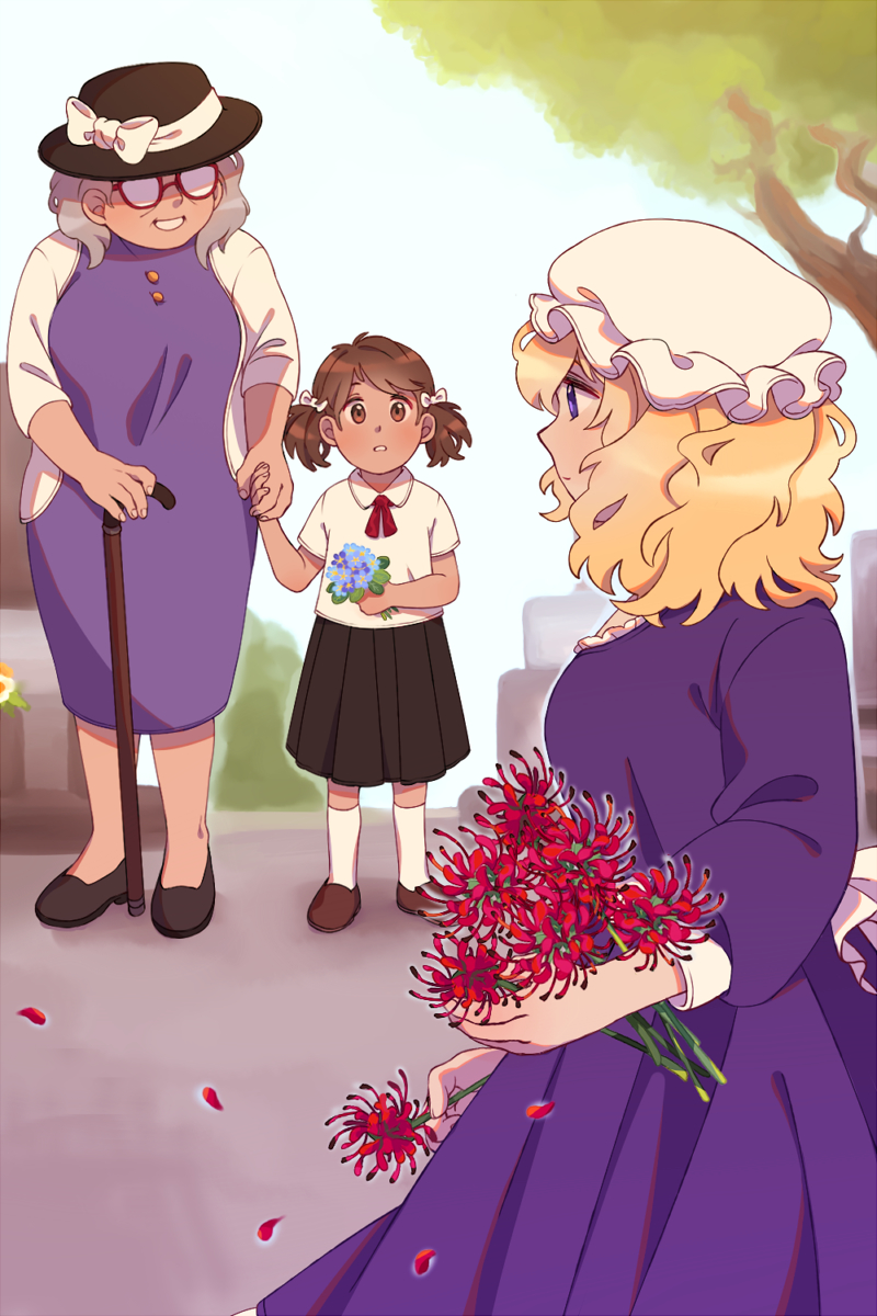 usami renko, maribel hearn, and usami sumireko (touhou) drawn by nekolina