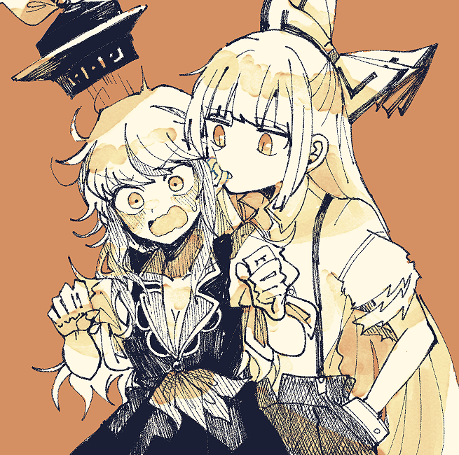 fujiwara no mokou and kamishirasawa keine (touhou) drawn by itomugi-kun