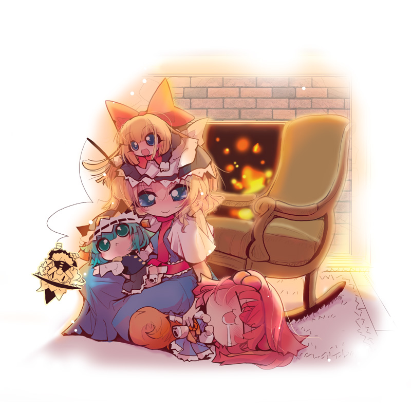kirisame marisa, alice margatroid, shiki eiki, shanghai doll, and onozuka komachi (touhou) drawn by usoneko