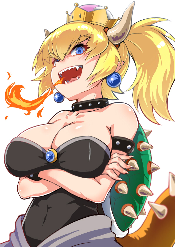 bowsette (mario and 1 more) drawn by wagashi_(yokotejn)