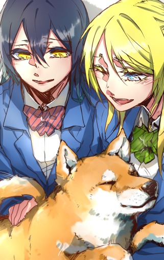 sonoda umi and ayase eli (love live! and 1 more) drawn by waterpupu