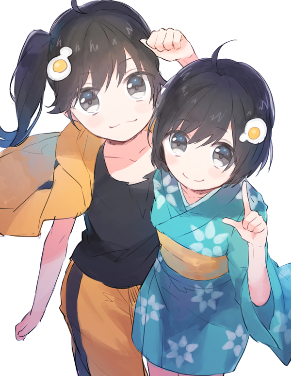 araragi karen and araragi tsukihi (monogatari and 1 more) drawn by chiri_(ch!)