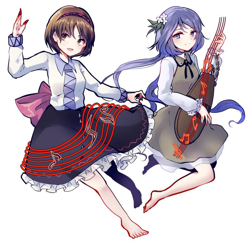 tsukumo benben and tsukumo yatsuhashi (touhou) drawn by uranaishi_(miraura)