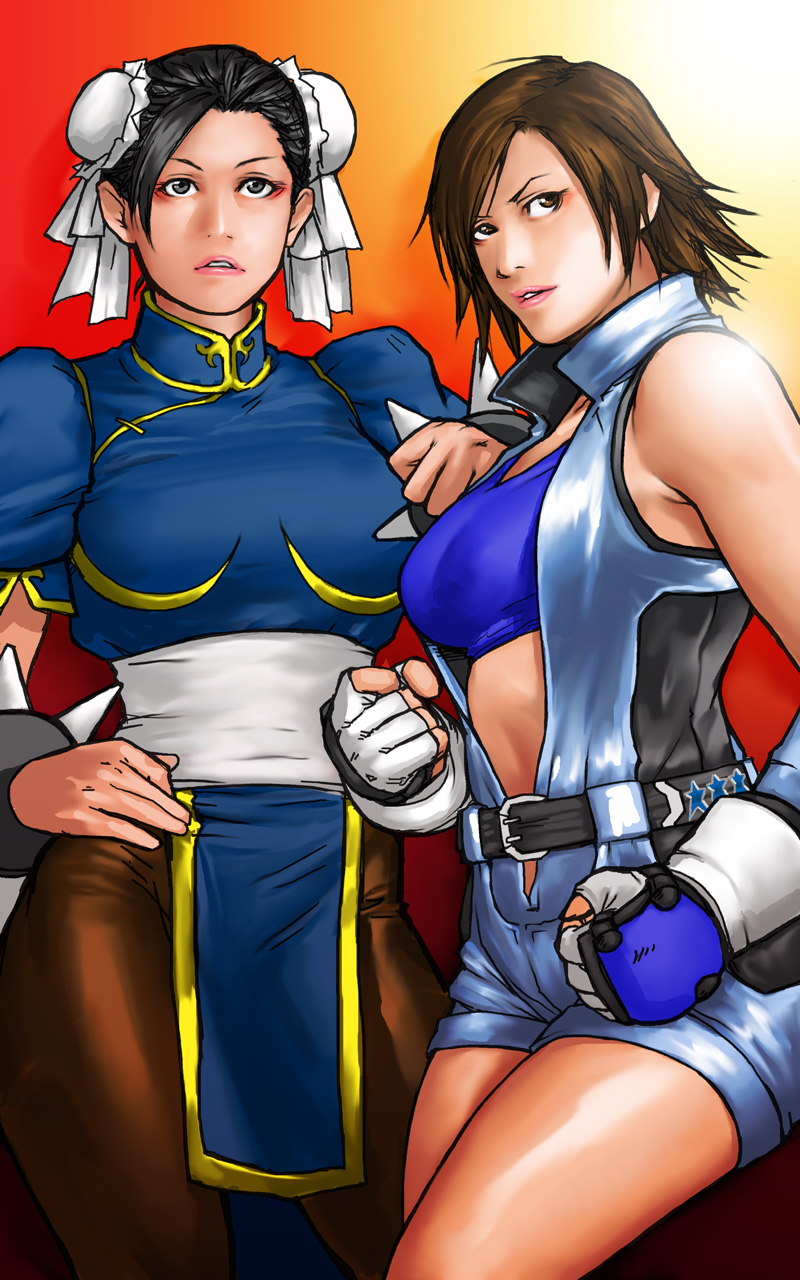 chun-li and kazama asuka (street fighter and 2 more) drawn by take_(draghignazzo)