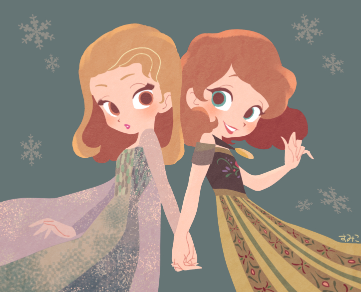 elsa, anna, sofia, and amber (frozen and 1 more) drawn by sumiko_(skbsu)