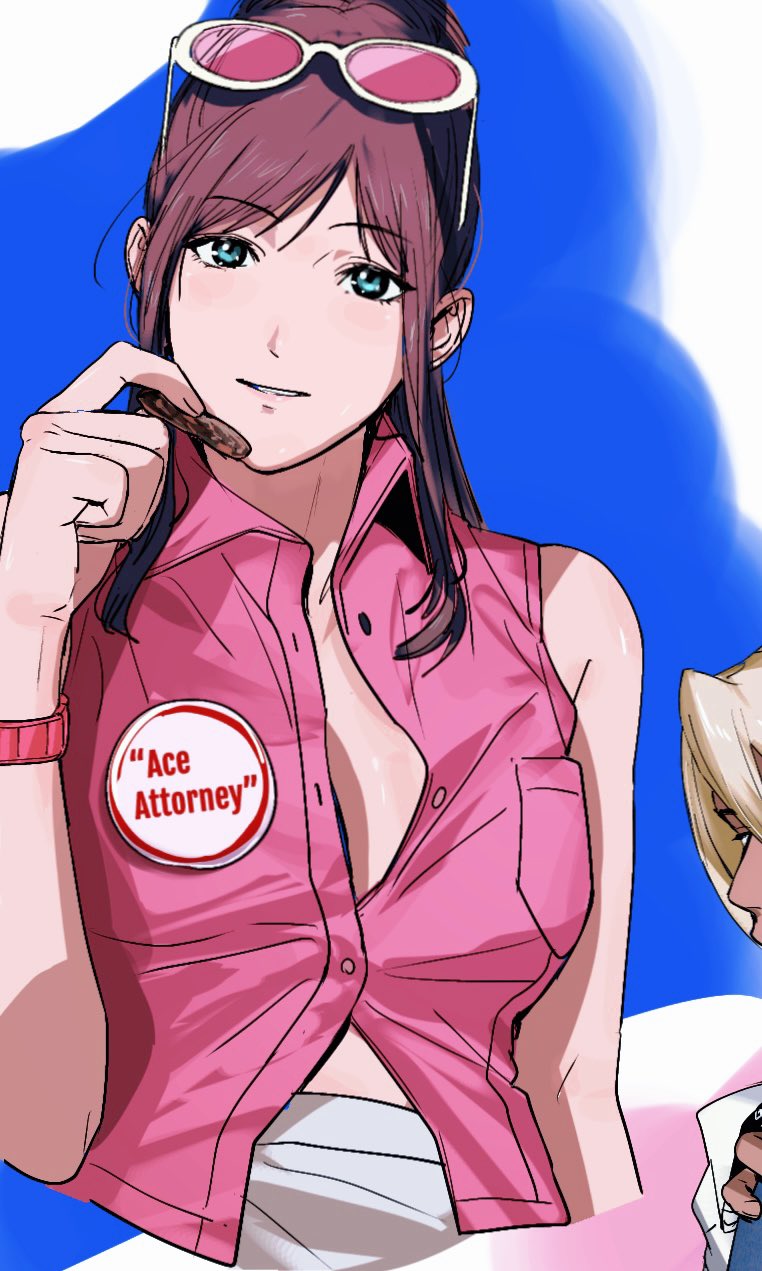 klavier gavin and ema skye (ace attorney and 1 more) drawn by amikoiiko