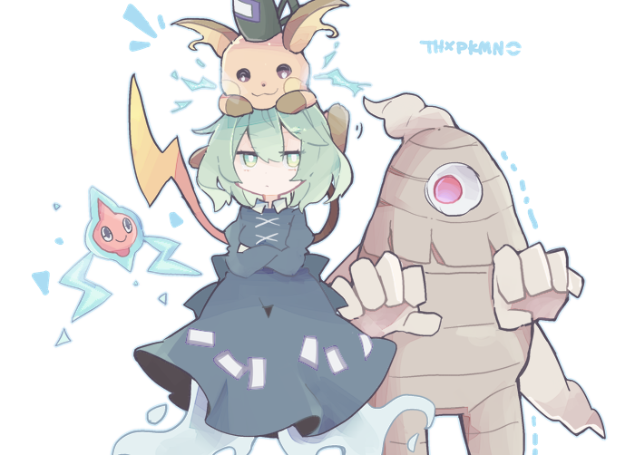 soga no tojiko, rotom, raichu, and dusclops (touhou and 1 more) drawn by cosmicmind