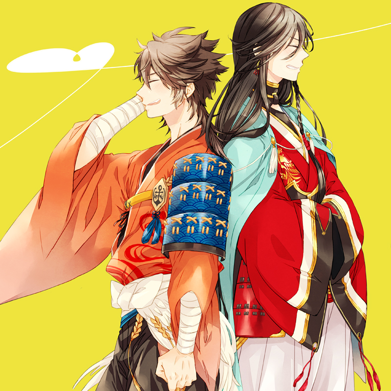 izumi-no-kami kanesada and mutsu-no-kami yoshiyuki (touken ranbu) drawn by toufu_(otoufu_turb)