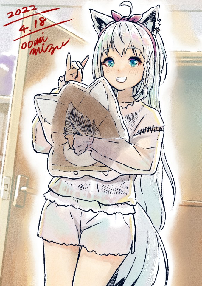 shirakami fubuki and oruyanke (hololive) drawn by oumi_mizu