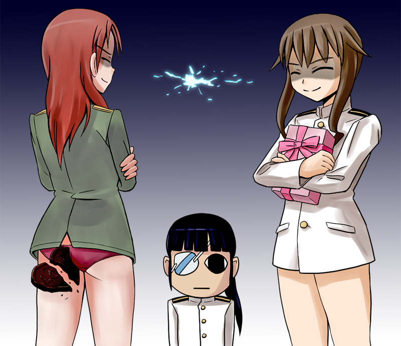 sakamoto mio, minna-dietlinde wilcke, and takei junko (world witches series and 2 more) drawn by amino_(trude)
